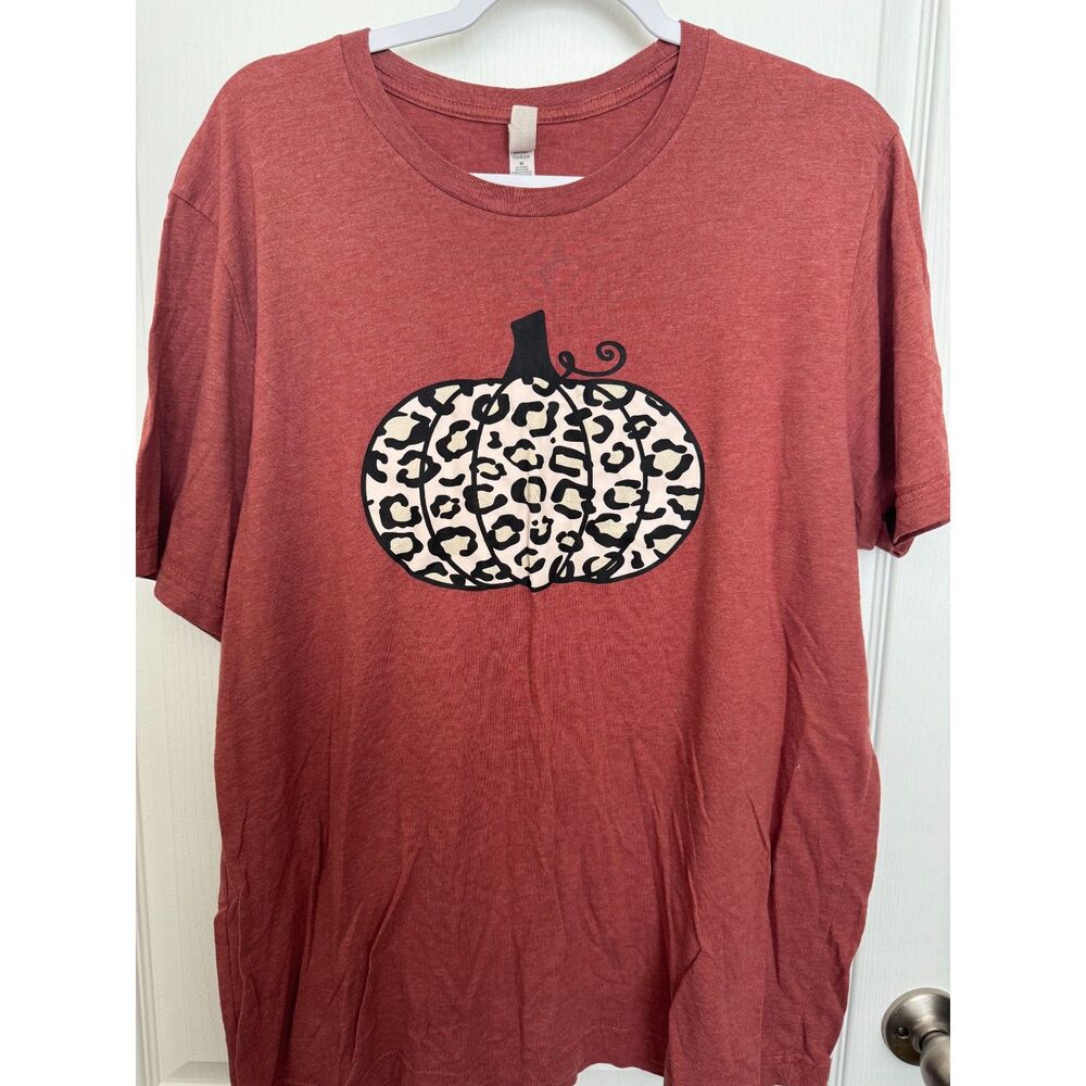 Womans Leopard Pumpkin Fall Shirt XL
